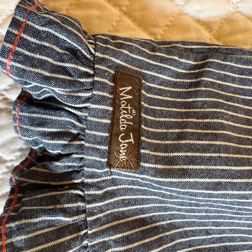 Matilda Jane Black and White Striped Overalls - Picture 5 of 9